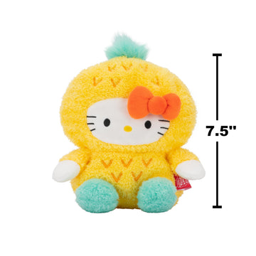 BumBumz 7.5-inch Hello Kitty Pineapple Plush Toy - Collectible Sanrio Model RBBZ01642, Soft Polyester Material