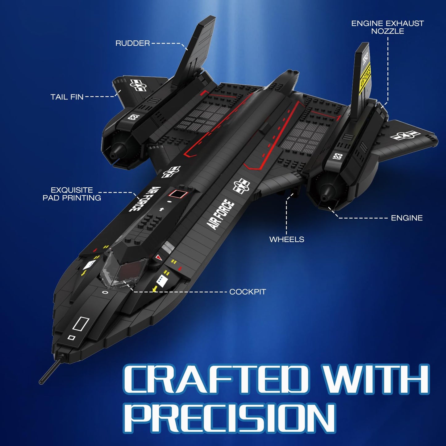Fighter Jet Toy Building Sets - 1775 Peice Large Model Airplane Kit For Adults Boys Girls, Military Toys Are Suitable For Milita