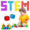 Large Magnetic Blocks Travel 20PCS 1.42in Building Blocks for Toddlers 3-5 Magnet Cubes for Toddlers Sensory Montessori Toys Sets Learning Construction Squares Stem Toys for Boy Girl Kids Kit Gift 4-8