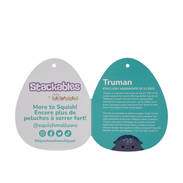 Squishmallows Stackables Original 12-Inch Truman Blue Leatherback Turtle - Ultrasoft Official Jazwares Plush