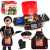 Born Toys Kids Grill Playset - Interactive Kids BBQ Grill Playset w/Pretend Smoke, Sound & Light- Dress Up & Pretend Play Kitche