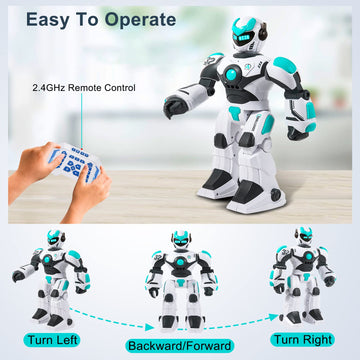 HPROMOT RC Robot Toy for Kids Remote Control Robot Toy, Smart Gesture Sensing Rechargeable & Programmable Robot Walking Dancing