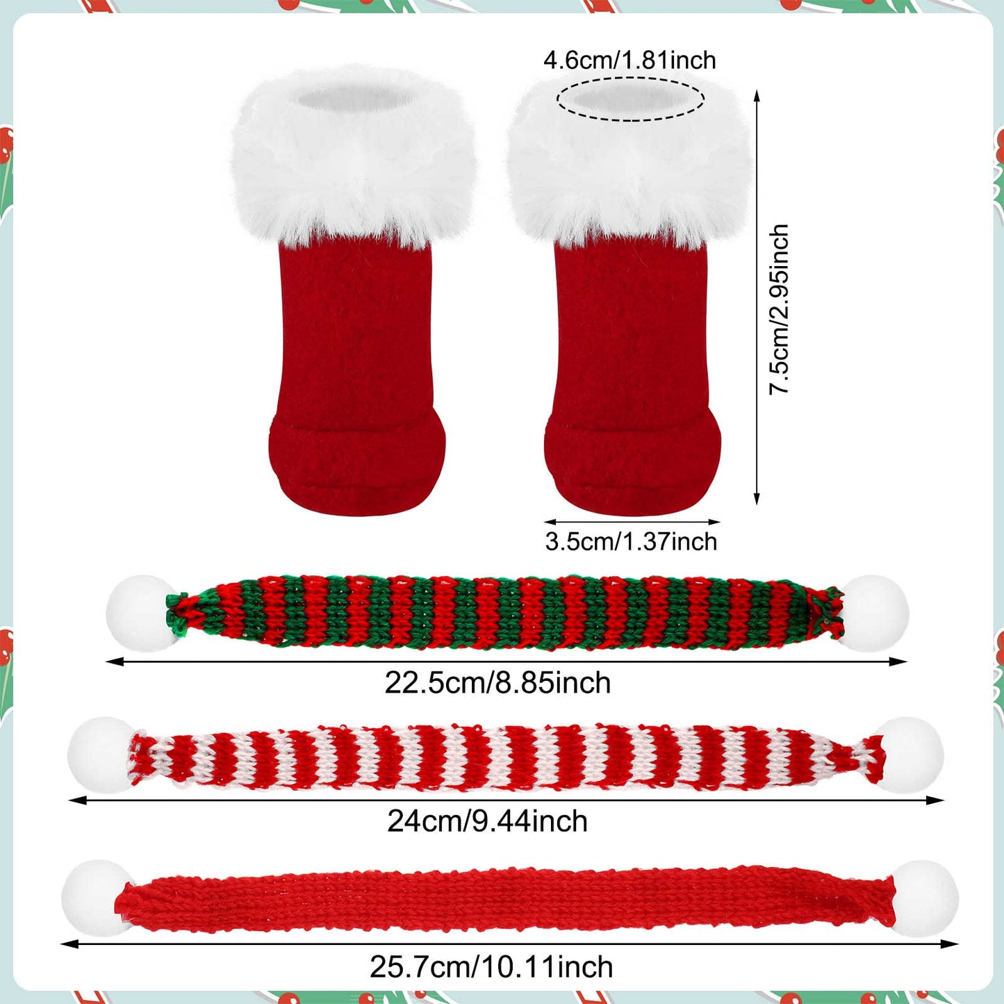 6 Pieces Christmas Doll Clothes Accessories Include Christmas Doll Scarf And Shoes Snow Boots For Doll Accessories