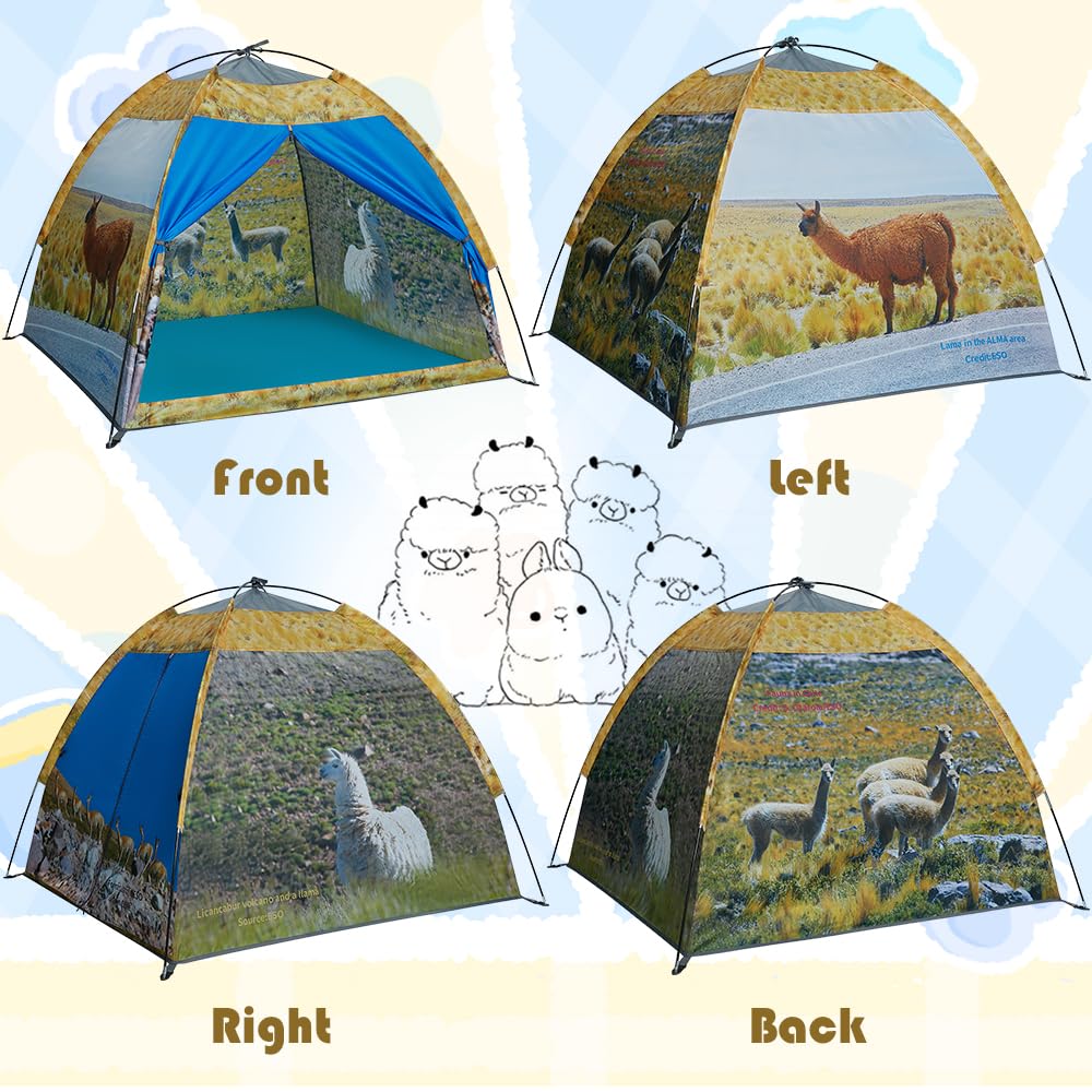 Mnagant Kids' Alpaca Tent - Fun Pop-Up Playhouse For Boys And Girls - Easy Setup, Indoor/Outdoor Adventure Tent - 47'' X 47'' X
