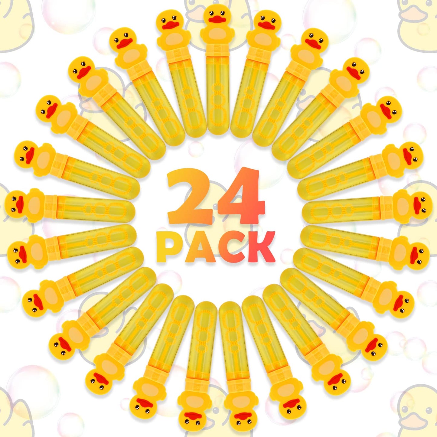 Bubbles For Kids Rubber Duck Toy Party Favors 24 Pcs Outdoor Bubble Wands Birthday Party Gift Bath Toy Rubber Duck Pool Toy Rubber Duck