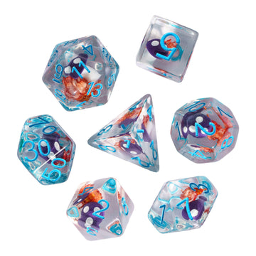 UDIXI 7PCS Polyhedral DND Dice, D&D Dice Set Filled with Mushroom and Flower for Role Playing Dice Games as DND RPG MTG Table Ga