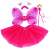 Fun Play Fairy Dressing Up Costume For Girls - Butterfly Fairy Wings, Tutu, Magic Wand,Headband Costume Set For 3-8 Years