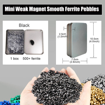 Magnetic Ferrite Putty Rock, More Than 500 Mini Weak Magnet Smooth Ferrite Pebbles, Small Magnetic Beads Fidget Adults Toys for