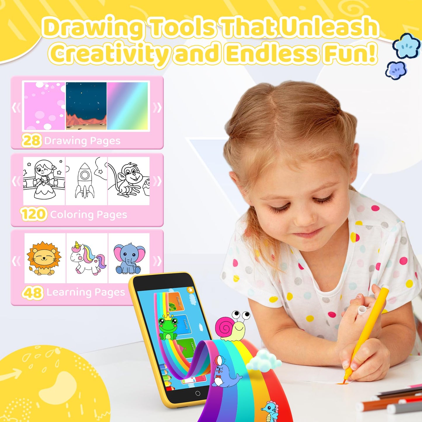 Kids Smart Phone Gifts for Boys and Girls Ages 3-12, 3.97'' Touchscreen Kids Toy Phone - Kids Cell Phone with 210+ Learning Game