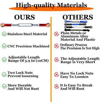 Adjustable 2025 Stainless Steel Turnbuckles Camber Links Tie Rods For 1/10 Traxxas 4X4 Slash Vxl/Rustler Vxl/Stampede Vxl/Hossvx