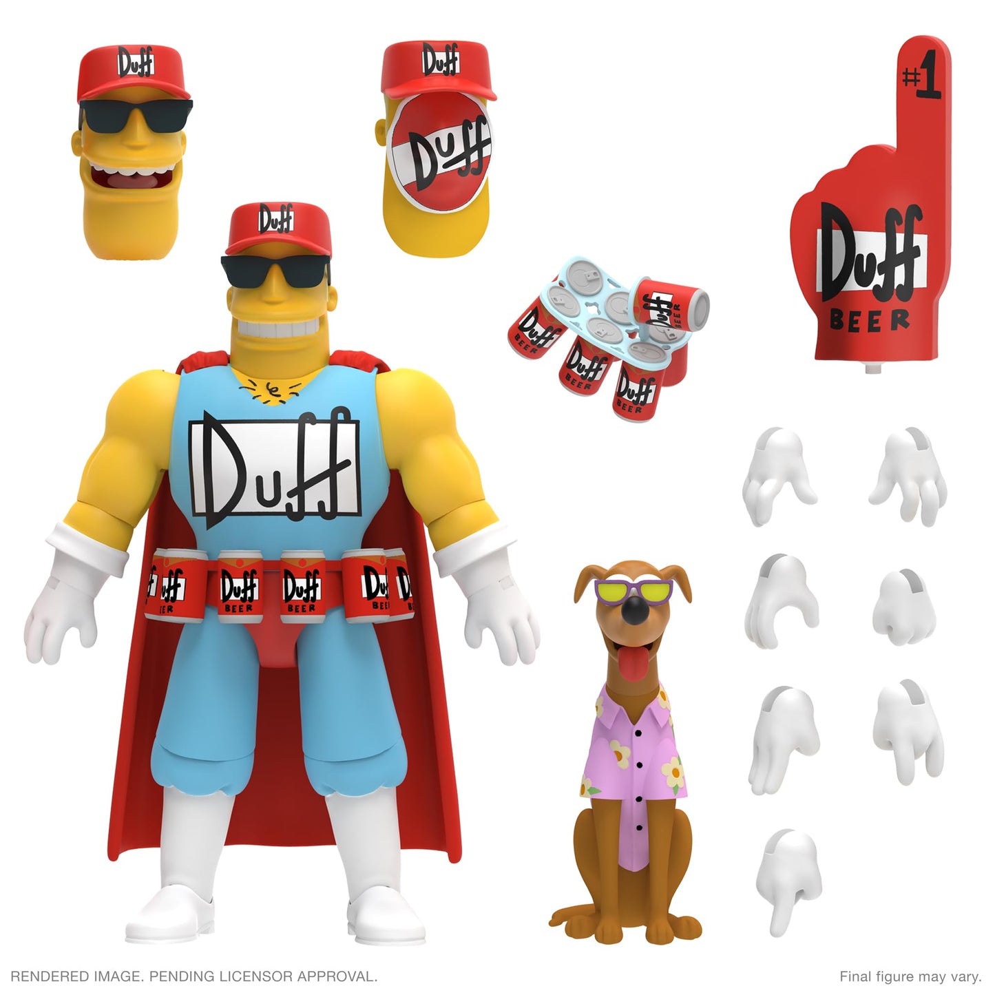 Super7 Ultimates The Simpsons Duffman 7 Action Figure with Accessories - Multicolor Collectible from Classic TV Show