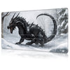 for MTG Card Playmat with Zone Game Play Mat for MTG TCG 24 x 14 inches Non-Slip Play Mat for Commander Board RPG CCG Game TCG Other Card Games/Mouse Pad-Snowy Dragon