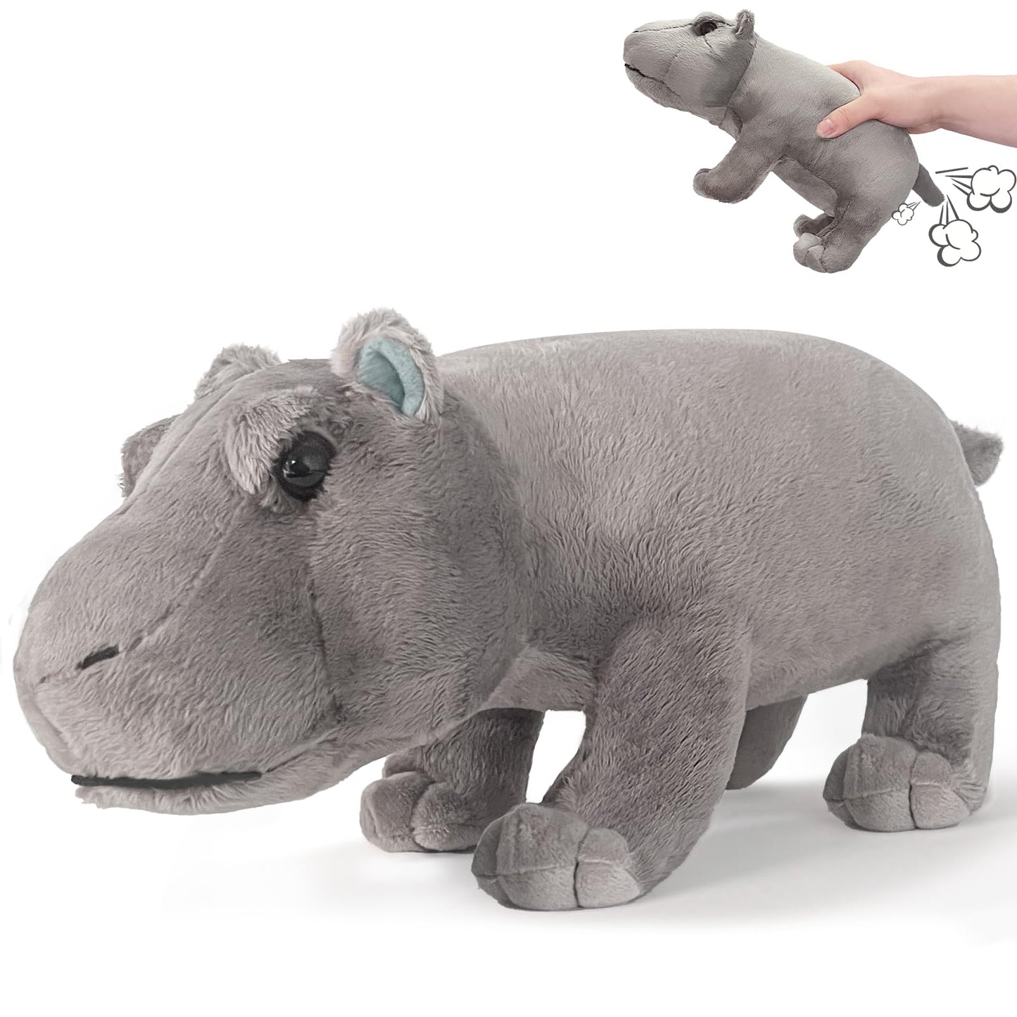 Hippo Plush Toy, Farting Plush Toy, Funny And Funny Animal Plush Toys, Lively Atmosphere Toys, Interesting Gifts For Kid And Col
