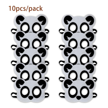 Jtnohx Felt Animal Masks, 10 Pcs Halloween Mask, Animal Costume For Birthday Party Supplies (Panda Mask)