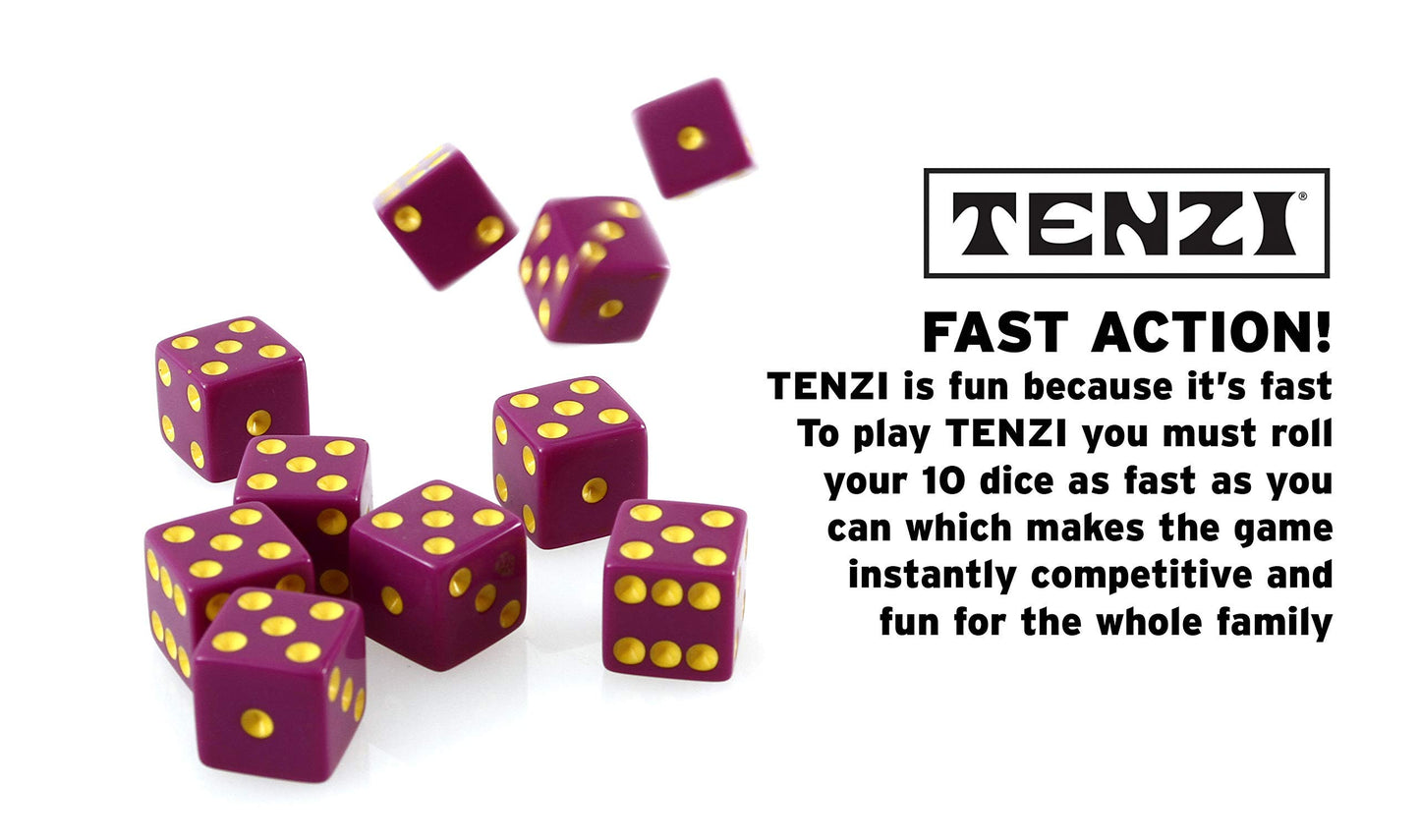 Tenzi Party Pack Dice Game - A Fun, Fast Frenzy For The Whole Family - 6 Sets Of 10 Colored Dice With Storage Case - Colors May Vary