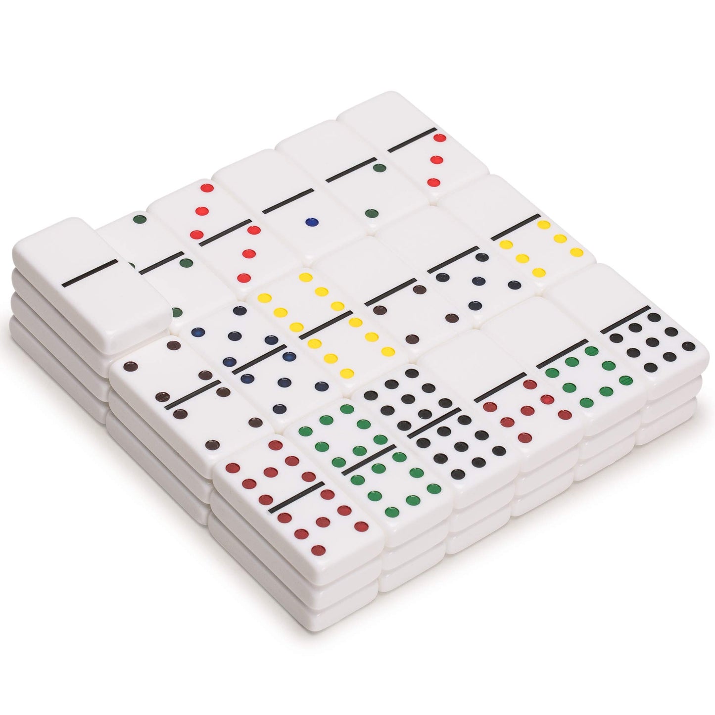 Yellow Mountain Imports Chicken Foot Game Set with Double 9 Dominoes, Wooden Case, 7.3"x7.3"x2.4", Yellow, Acrylic