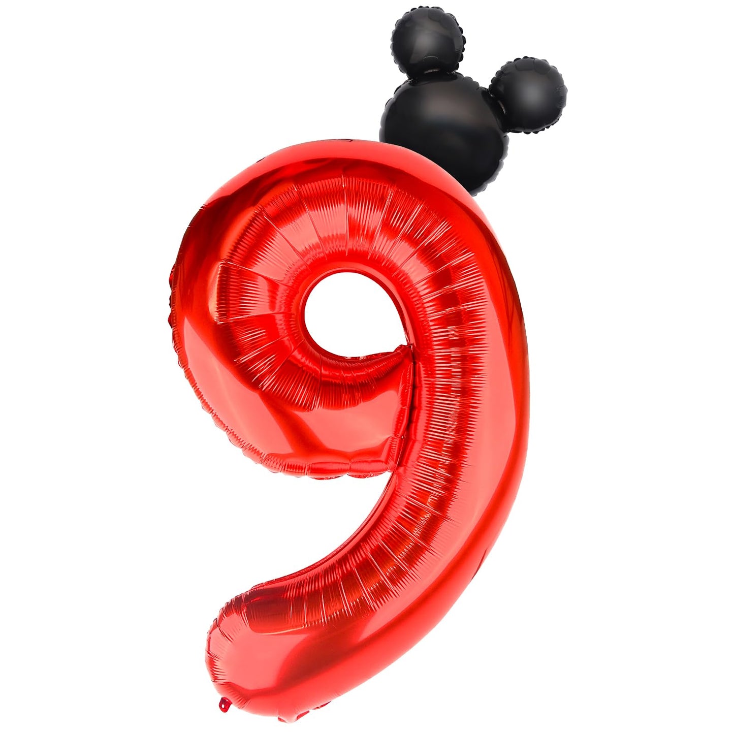 Mouse Number 9 Balloon 40 Inch Red Number 9 Balloon Mini Mouse Head Balloon Large Number 9 Balloon Black Red For 9Th Mouse Themed Birthday Baby Shower