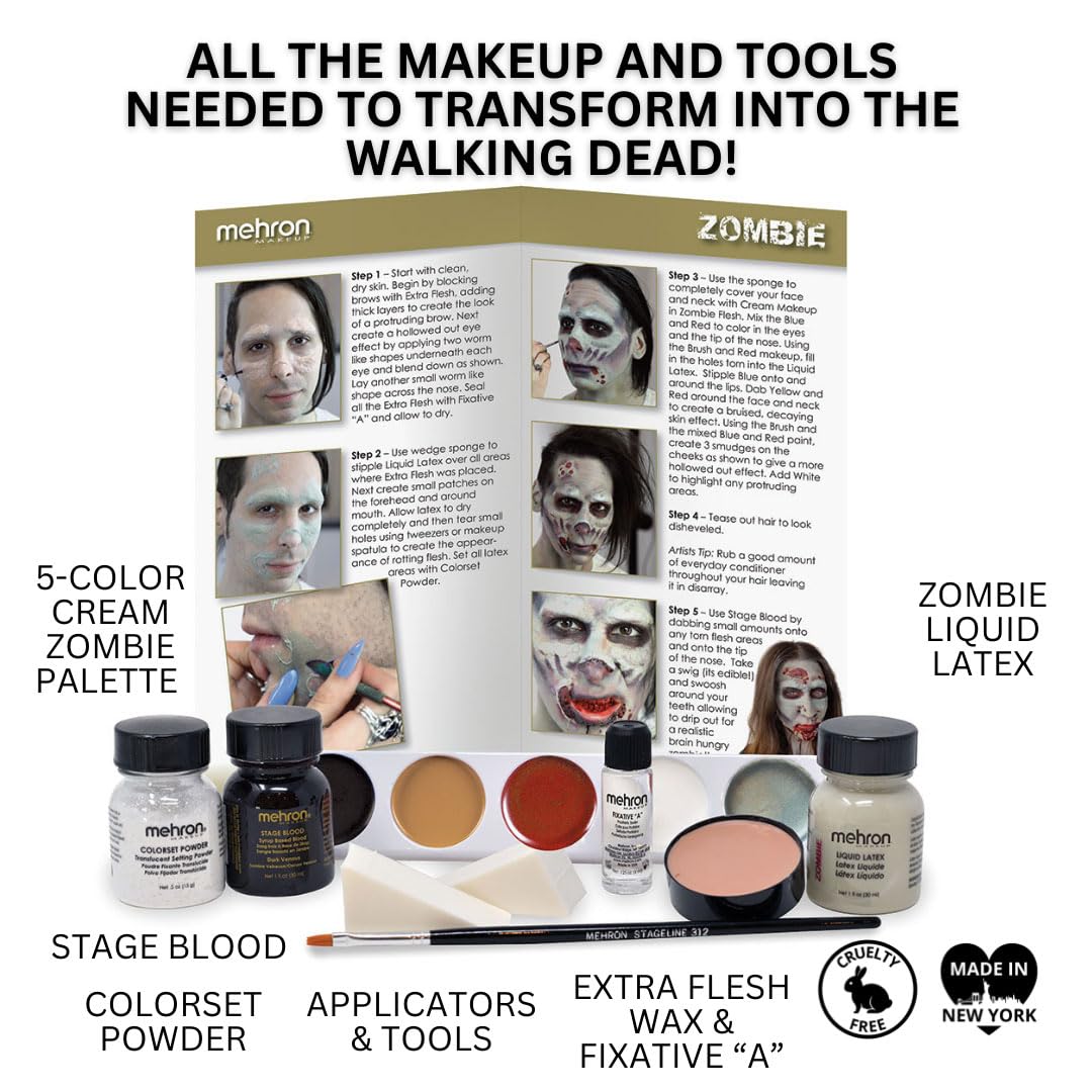 Mehron Makeup Premium Character Kits| Makeup Kits for Halloween & Cosplay| Made in the USA | Complete Makeup Kit | Includes all