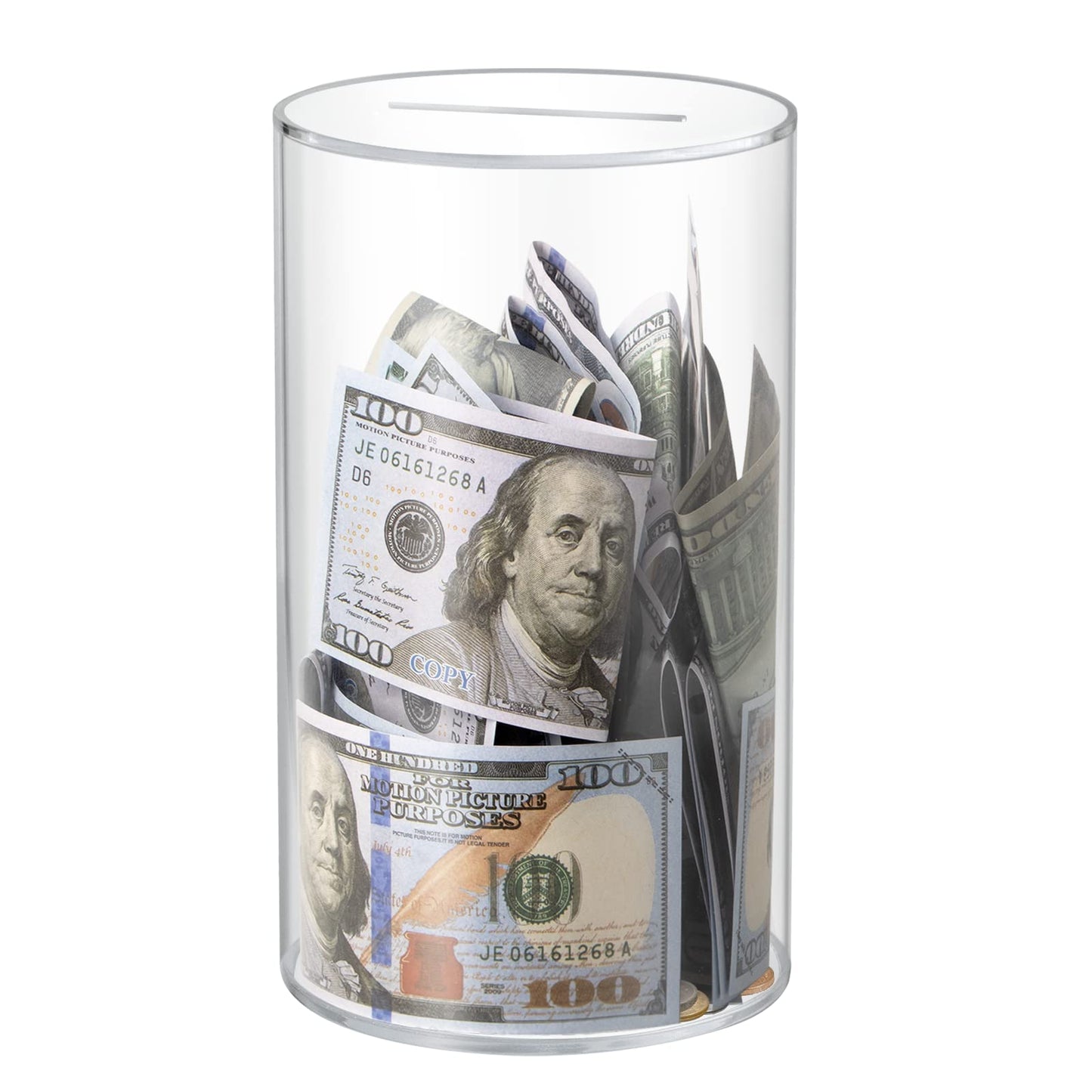Hicocool Clear Piggy Bank, Acrylic Piggy Bank For Adults Must Break To Open, Unopenable Money Saving Box For Boys Girls Birthday Gift (10' H X 6' D)