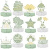 Sabary 12 Pcs Sage Green Birthday Centerpiece Sage Green Table Decoration Happy Birthday Desktop Decoration Honeycomb Centerpiec