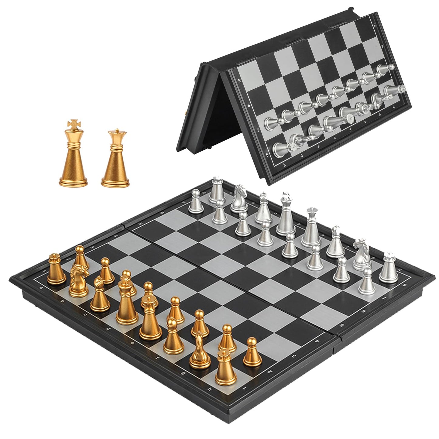 Simplewin 8 Inch Magnetic Mini Chess Set -Travel Board Game Family Games Educational Toys For Kids And Adults Travel Chess Set -
