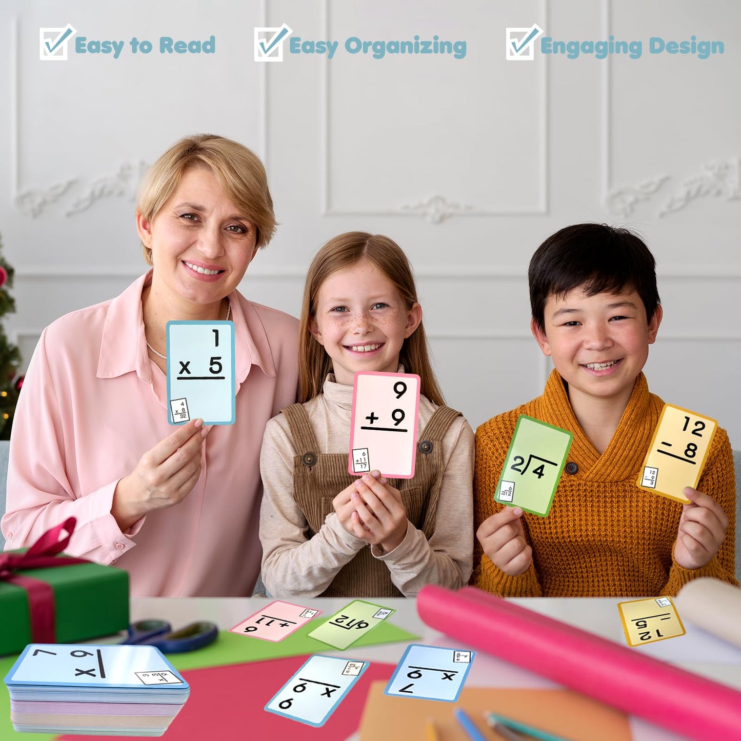 4 Packs Of 144 Pcs Multi Math Flash Cards, Math Manipulatives Addition Subtraction Multiplication Division Flashcards With 2 Dry
