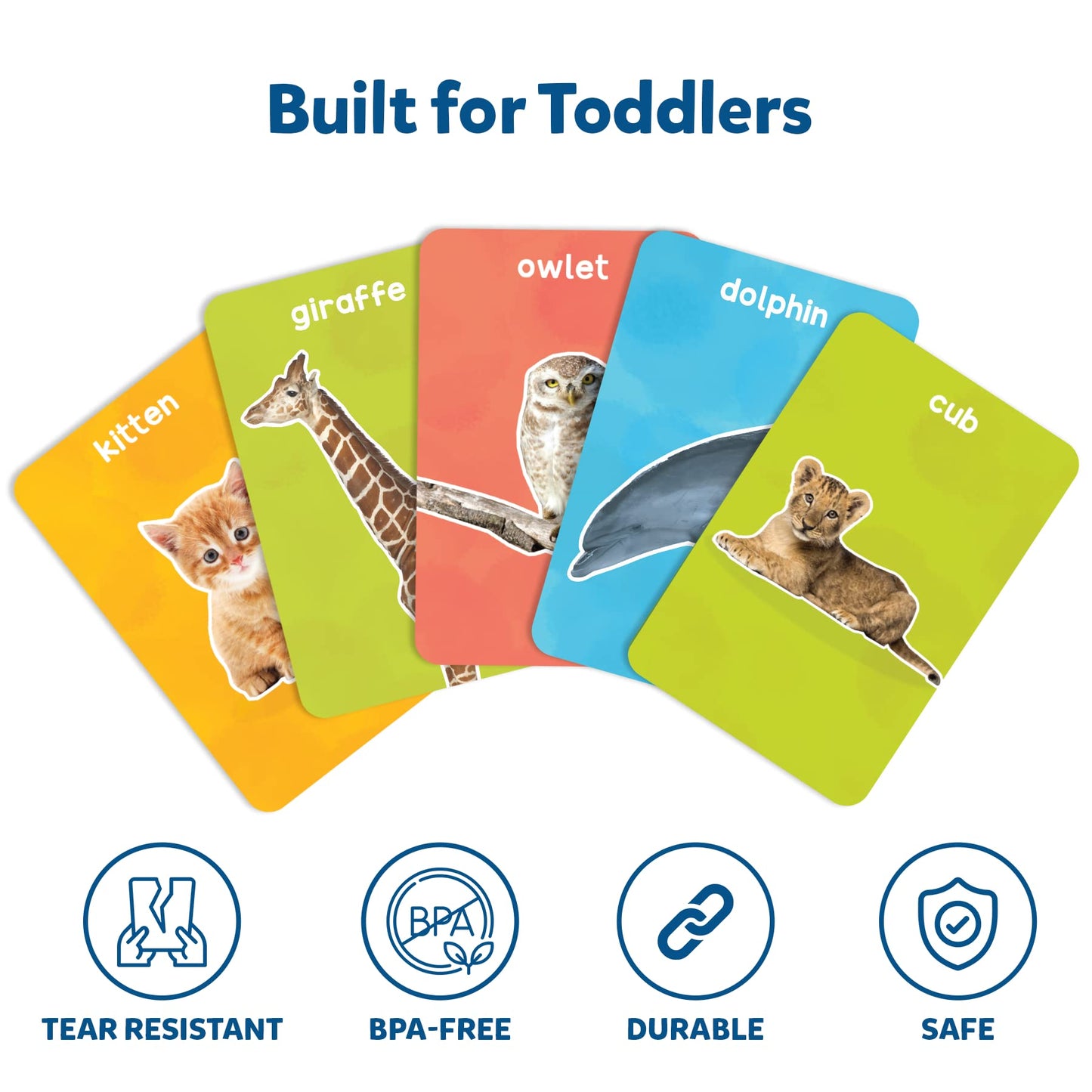 Skillmatics Thick Flash Cards For Toddlers - Animals & Their Babies, 3 In 1 Educational Game, Gifts, Includes Learning Activitie