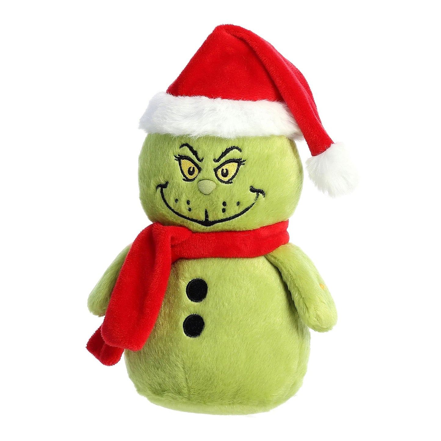 Aurora® Whimsical Dr. Seuss™ Grinch Snowman Stuffed Animal - Magical Storytelling - Officially Licensed - Green 8 Inches