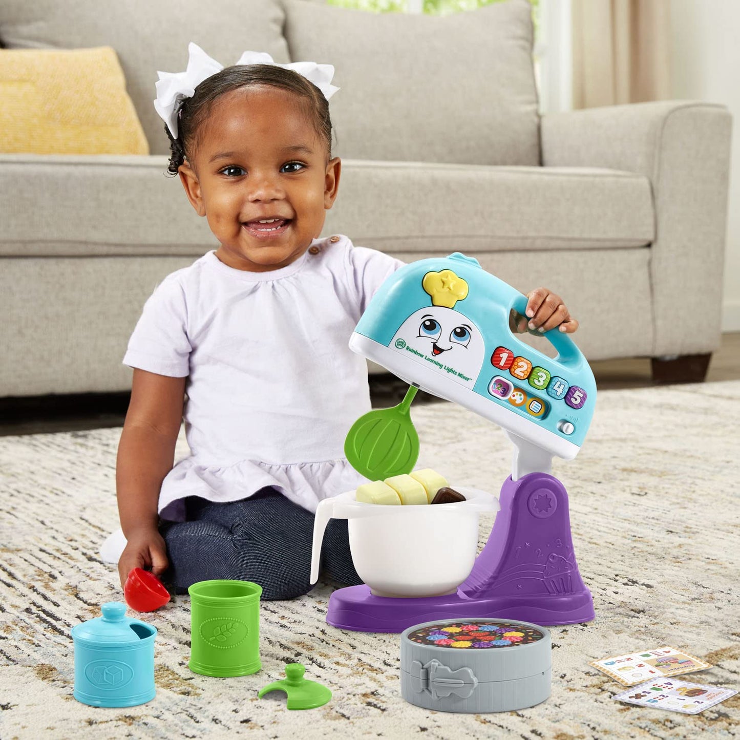 LeapFrog Rainbow Learning Lights Mixer - Medium Blue Plastic Toy, Model 80-617900
