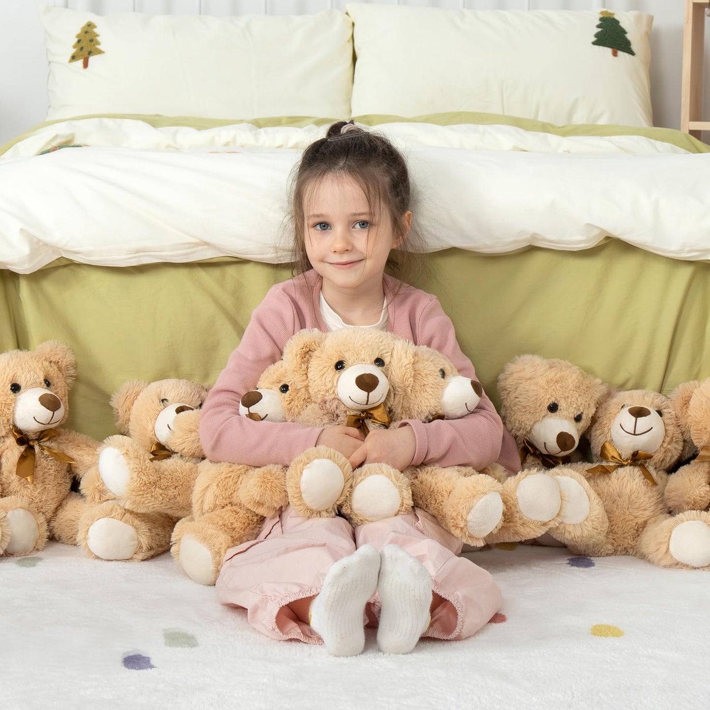 Maogolan Bulk Teddy Bear Baby Shower, 20 Packs Small Teddy Bear Stuffed Animals In Bulk,13.5 '' Small Stuffed Bears Plush For We