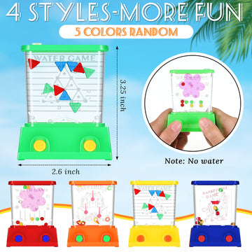16Pcs Handheld Water Game Arcade Water Ring Toss Water Tables for Beach Toy Party Favor Fun Game Entertainment, Without Water (O