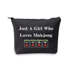 Jxgzso Lucky Mahjong Tiles Makeup Bag Who Loves Mahjong Board Game Storage Bag For Mahjong Lover