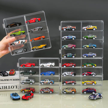 1/64 Scale Matchbox Wheels Toy Car Display Case Holds 32 Toy Cars Storage Organizer, Clear Display Box With Clear Snap-On Dust C