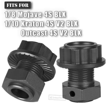 RcarmubWow RC 17MM Wheel Hex Hubs & Wheel Nuts & Wheel Wrench Upgrades Part for 1/8 Mojave 4x4 4S BLX,1/10 Outcast 4S V2 BLX,Kra