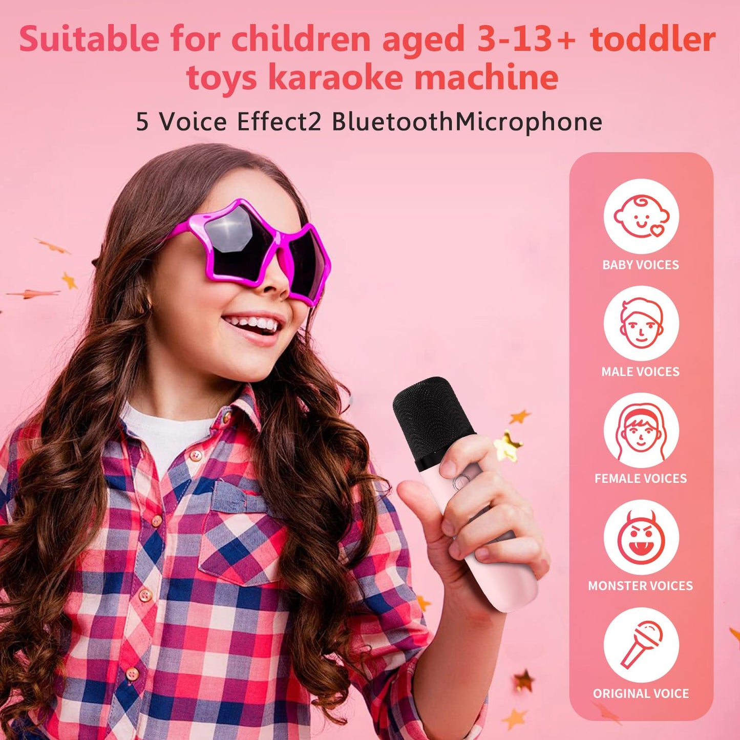 Mini Karaoke Machine For Kids,Haomuren Christmas Birthday Gifts For 3-14 Years Toys For Girls Boys Toddler,Portable Bluetooth Ka