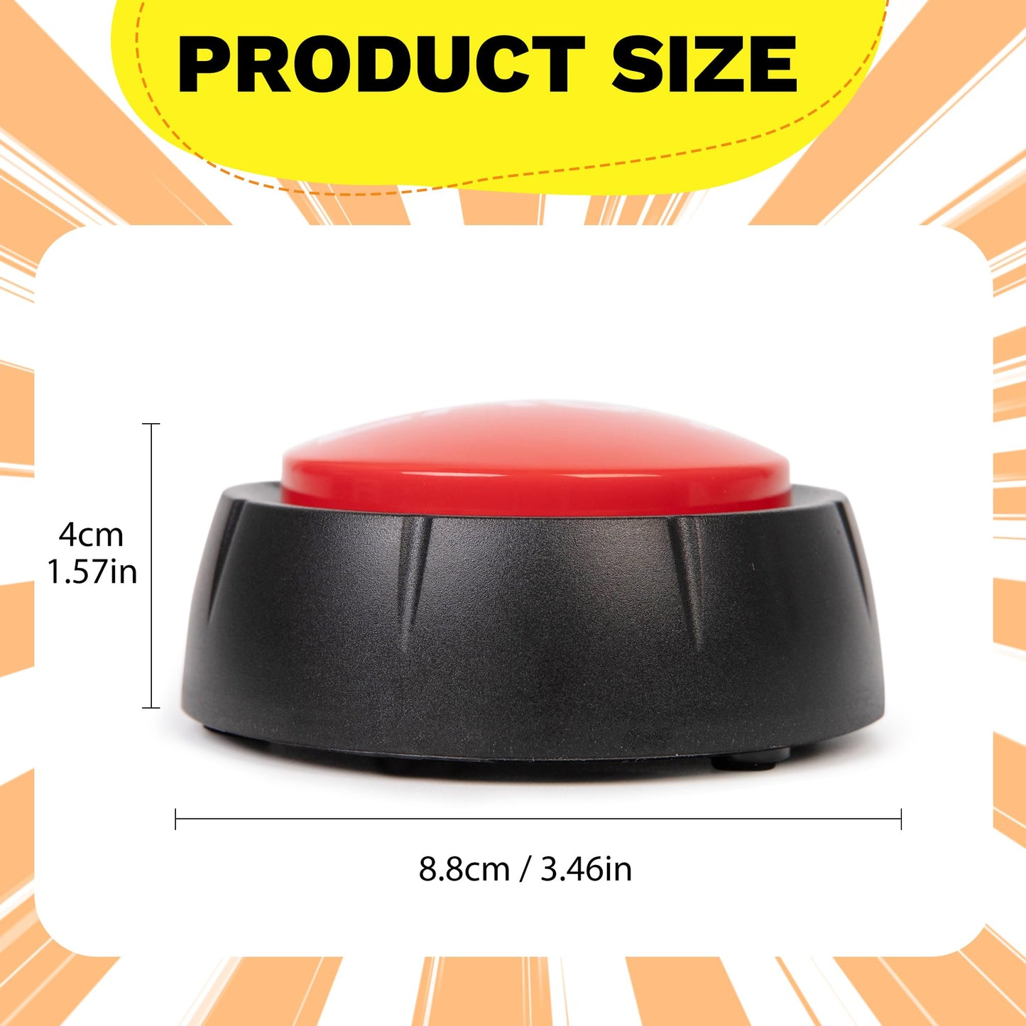 REFARICO Easy Button for Quiz Competition and Family, Funny Button with Sound Effects, Button Desk Accessories, Gag Gifts for Ma