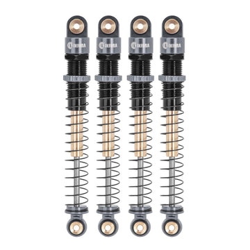 INJORA 51mm Shocks-Long Travel Threaded Double Barrel Damper for Axial AX24 SCX24 Upgrade 1/24 RC Crawler(Grey)