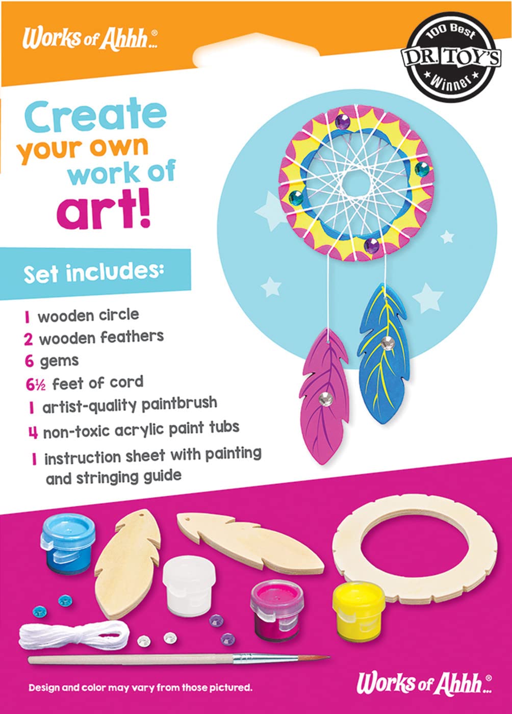 Works of Ahhh... Mini Craft Set - Dream Catcher Build & Paint Family Craft Set