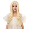 Duduwig Long Light Blonde Wigs For Girls Kids Long Wavy Curly Wig Light Blonde Middle Part Wigs For Child Synthetic Wig With Hai