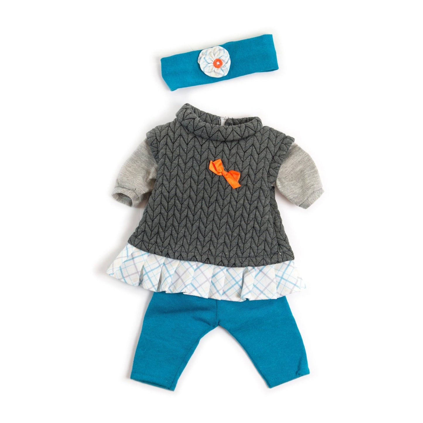 Miniland Clothes For Dolls 15'' Mild Weather Grey Set - Quality, Role Play, Educational
