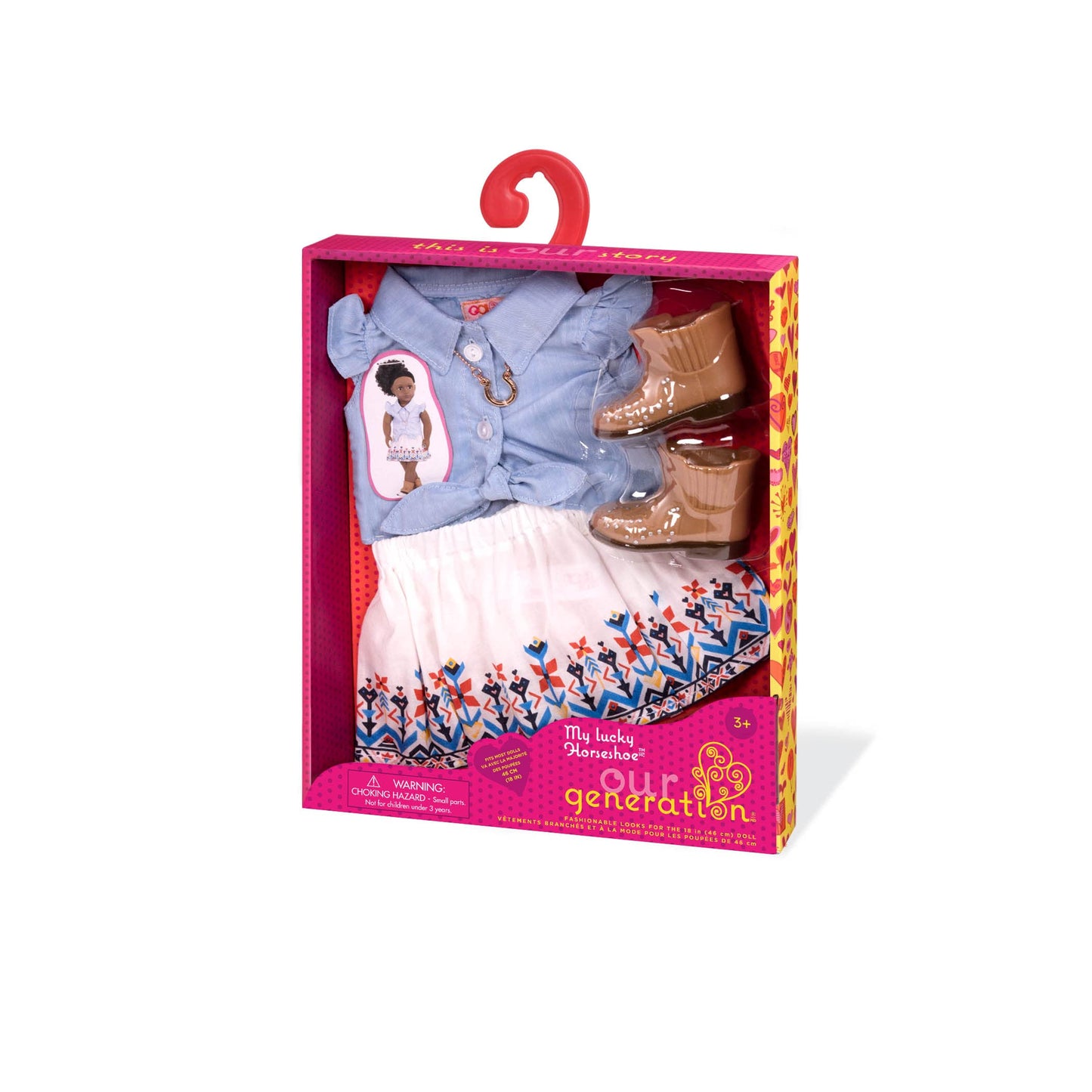 Our Generation My Lucky Horseshoe Outfit – Country Style Equestrian Outfit For 18-Inch Dolls – 4 Piece Ranch Clothing Set