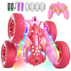 Terucle Remote Control Car for Girls, New Pink RC Cars Stunt RC Car Girl Toys for Girls Double-Sided 360 Rotating with Headlight