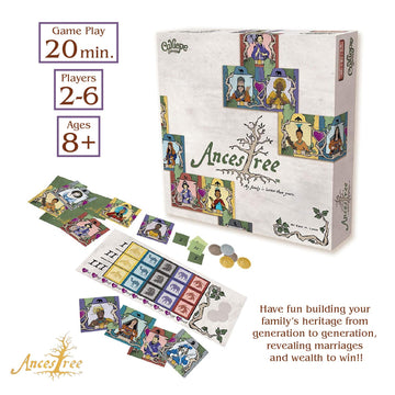Calliope Games Ancestree - My Family Is Better Than Yours - Tile Drafting Family Board Game - Fun For Kids & Adults - 2-6 Players