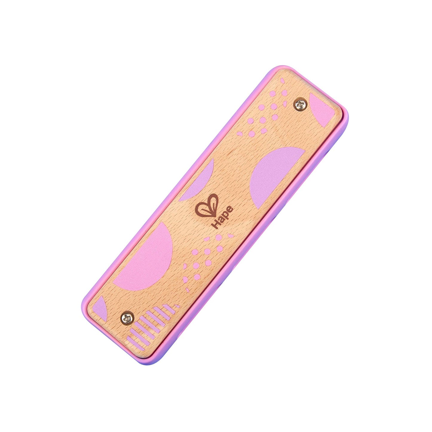 Hape Blues Harmonica | 10 Hole Wooden Musical Instrument Toy For Kids, Pink (E8918)