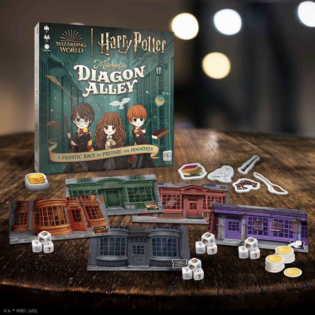 Harry Potter Mischief in Diagon Alley | Quick-Rolling Family Dice Game | Artwork Inspired by Harry Potter | Perfect Kids & Famil