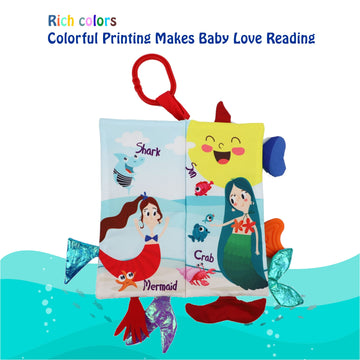 Fish Baby Books Toys 0-6-12-18 Months,Touch Feel Crinkle Cloth Books For Babies Infant Newborn 0-3 Months Baby Girl Boy Shower G