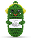 Hoedia Emotional Support Pickle With Yellow Headphone: Cucumber Crochet Dolls Friend Birthday Gifts For Women Men Coworkers Stud
