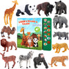 Tudoccy Safari Animals Figures Toys - 13 Realistic Plastic Figurines & Sound Book - Educational Gift for Kids 3 Years & Up - Multi-color