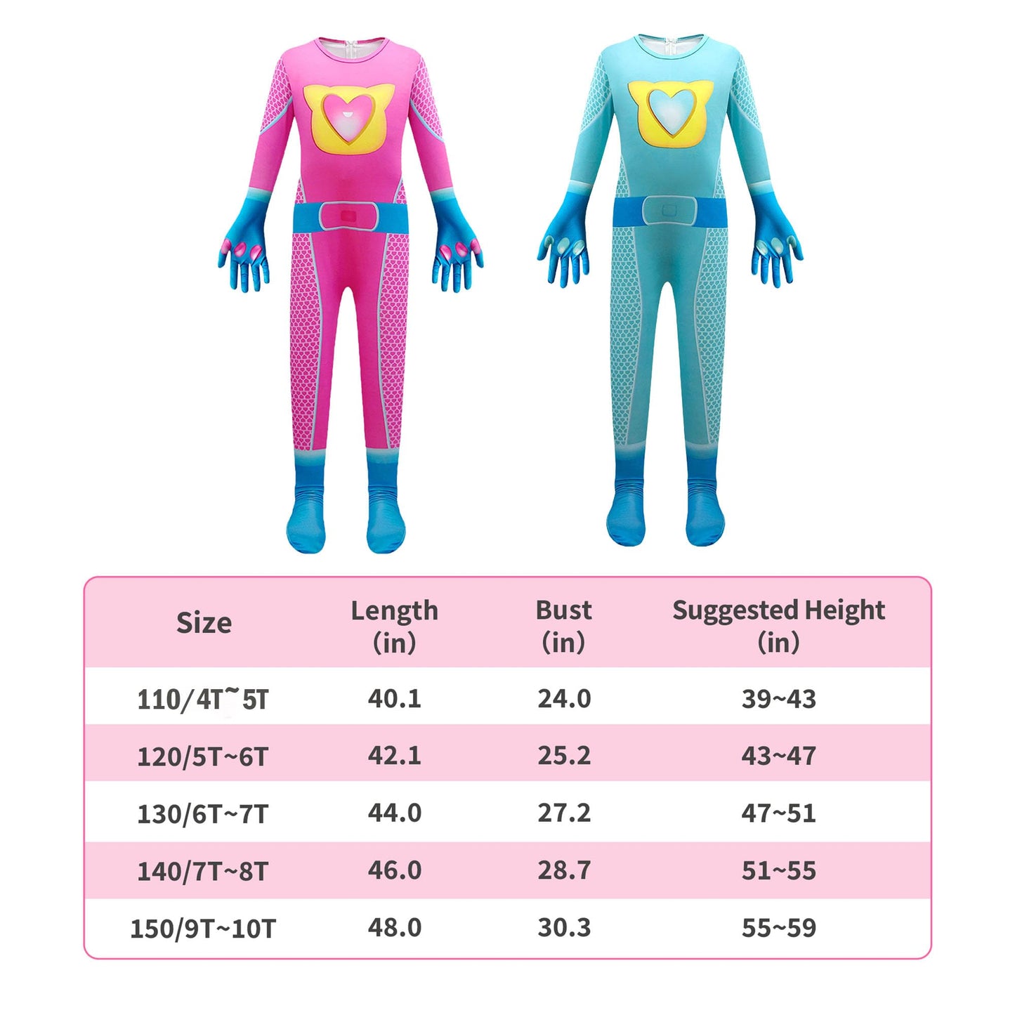 Yodison Superhero Costumes Jumpsuit With Accessories For Halloween Birthday Party Cosplay For Super Fans(110Cm/4-5T) Blue