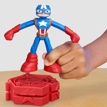 Play-Doh Marvel Captain America Stamping Shield with Bendy Action Figure, Imagination Toys for 4 Year Old Boys and Girls and Up